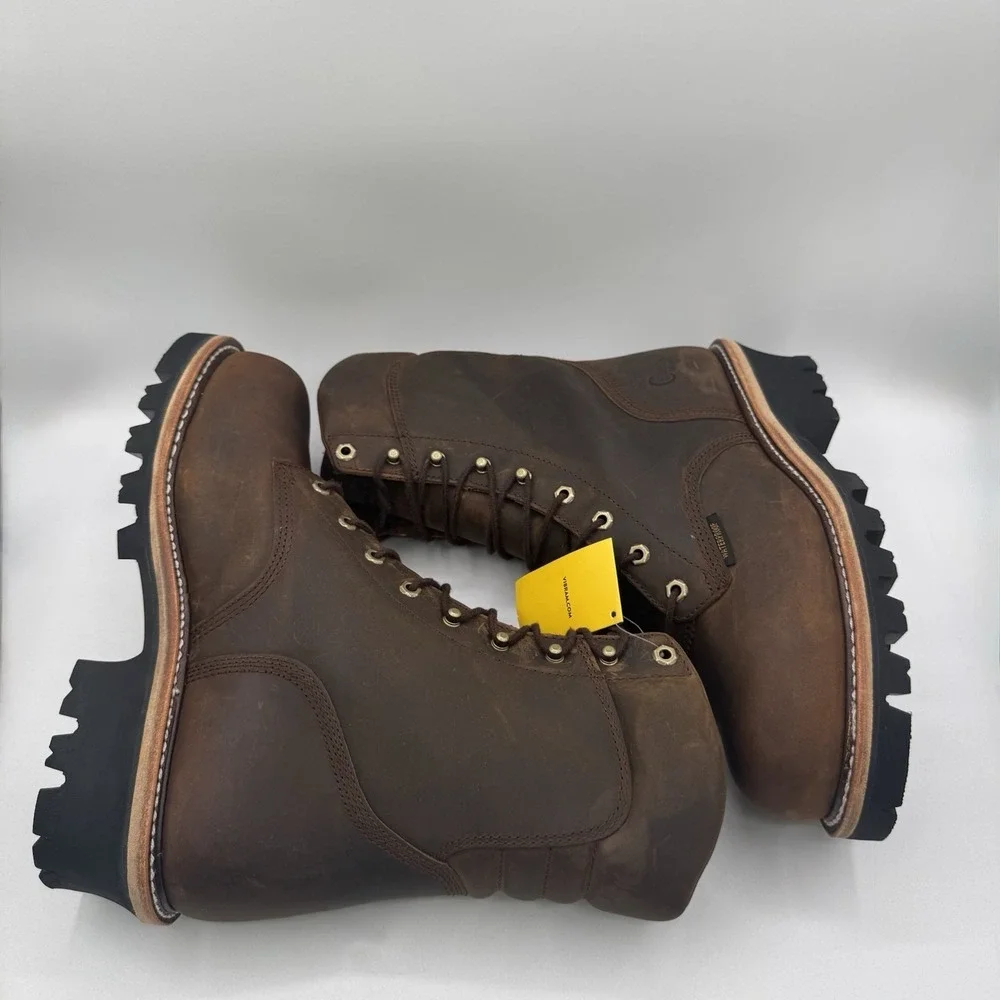 Chippewa Logger Boots Men's Size 11 E Wide Tan Waterproof Leather Steel Toe